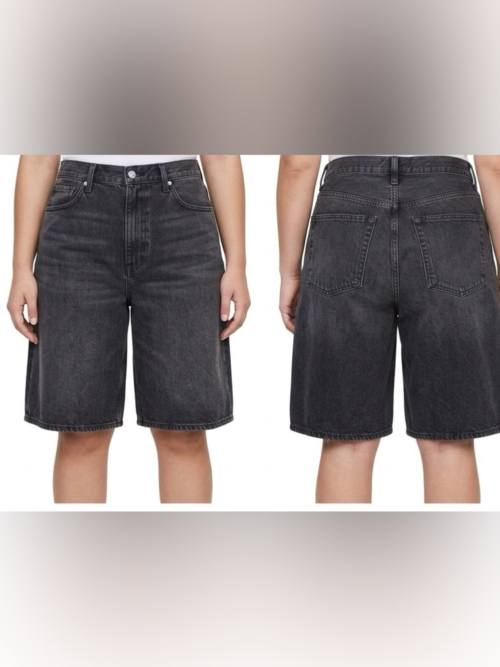 AGOLDE Ida Side Slit Shorts in Washed Black (Style # A9199-1157) – Size 32